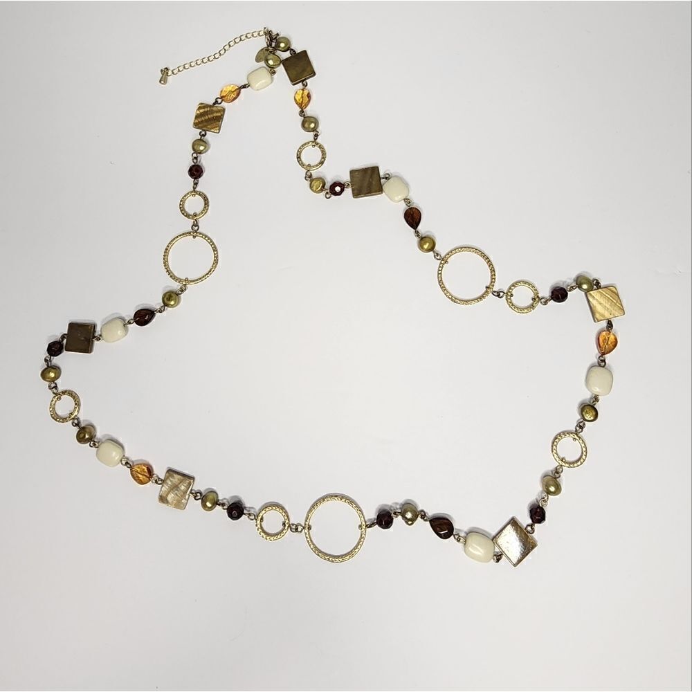 Lia Sophia Fresh Water Pearl and Shell Bead Necklace 39"